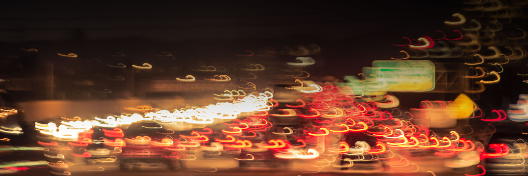 artistic shot of los angeles freeway lights